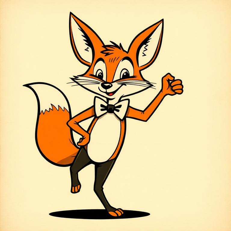 Retro rubber hose cartoon example generated with Camelot Studio